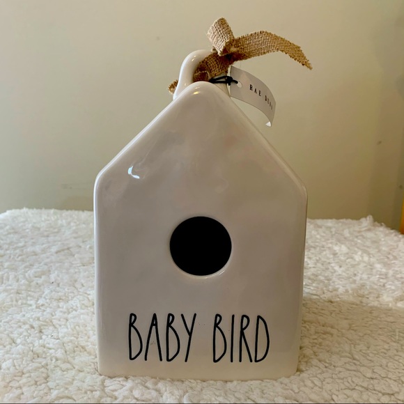 BNWT Rae Dunn White BABY BIRD Ceramic Bird House